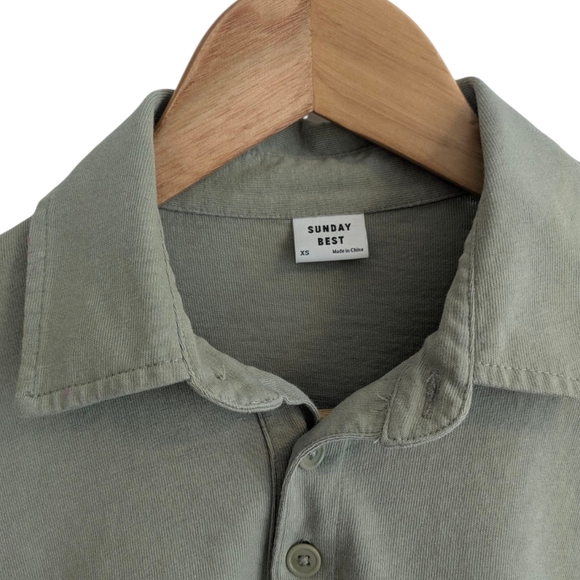 Sunday Best Roland Green Long Sleeve Polo - Picture 3 of 9